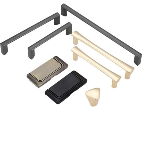 Metal European Style Cabinet Handles Solid Kitchen Cupboard Wardrobe Door Pulls Handle Drawer Knobs Furniture Hardware 8 Sizes