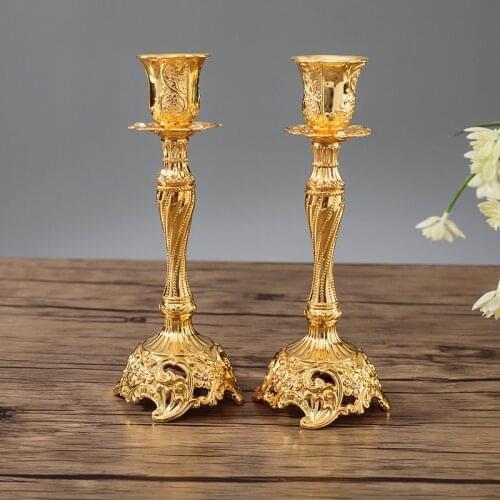HeyMamba Metal Candle Holders Exquisite Candlestick Wedding Candle Stand Home Table Decoration