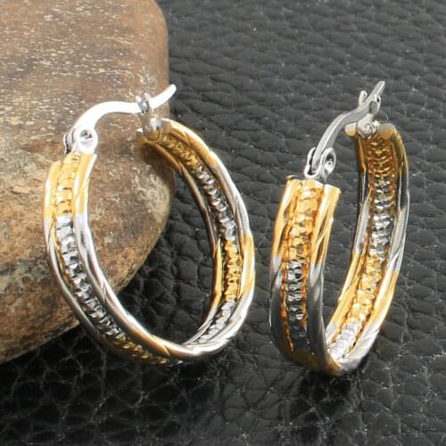 Fashion Stainless Steel Jewelry Simple Hoop Earrings Personality For Woman Bijoux Femmes Joyas Mujer Store ERYZ025