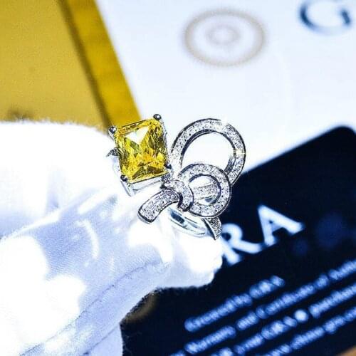 Fashion Luxury Womens 925 Silver Bow Knot Open Ring Engagement Wedding Gift Jewelry Ring Wholesale