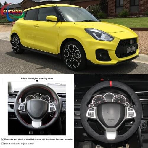 DIY Anti-Slip Wear-Resistant Steering Wheel Cover For Suzuki Swift Sport 2012-2017 Vitara S 2016-2019 Car Interior Accessories