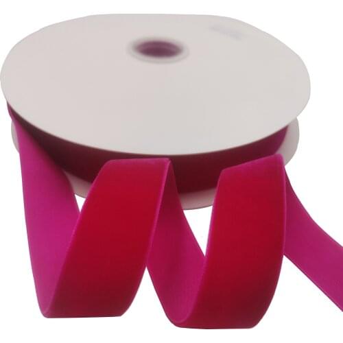 25MM X 25Yards Nylon Shocking Pink Velvet Ribbon Single Face for Handmade Gift Bouquet Wrapping Home Party Decoration Christmas