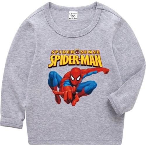 2020 Disney Sping Spiderman Movies Printing Boys Girls T-Shirts Clothing Cotton Long Sleeve Children Kids Top Tee