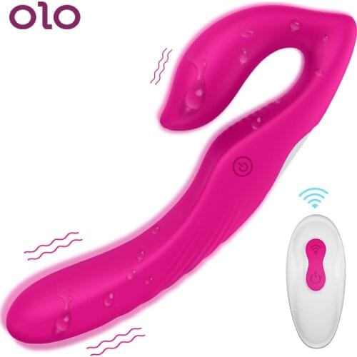 OLO Strapless Strapon Dildo Vibrator Double Vibrating Anal massager Penetration Strap-on Dildos Sex Toys for Couples Lesbian
