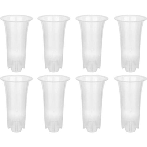 5 Inch 8Pcs Clear Flower Pot Planter Plastic Orchid Pot with Holes Tall Plant Pots for Home Flower Shop Decoration