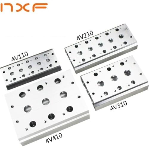 Pneumatic Solenoid Valve Plate Base 2 Port 3 Port 4 Port 8 Port Manifold For Valves 4V110-06 4v210-06 4V220-08 4V320 Types 100M
