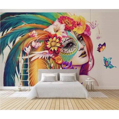 Custom photo 3d wallpaper European-style hand-painted colorful beauty background wall 3d wall murals wallpaper for living room
