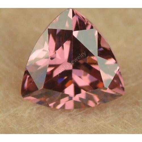 Sale 5A Loose CZ Gems 3x3~12x12mm Deep Rhodolite Color Triangle Shape Trillion Cut Lab Created Cubic Zircon Stone Beads For DIY