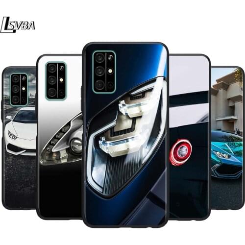 Sport car lamp for Huawei Honor 30 20S 20 10i 9S 9A 9C 9X 8X 10 9 Lite 8A 7C 7A Pro Phone Case Black Cover