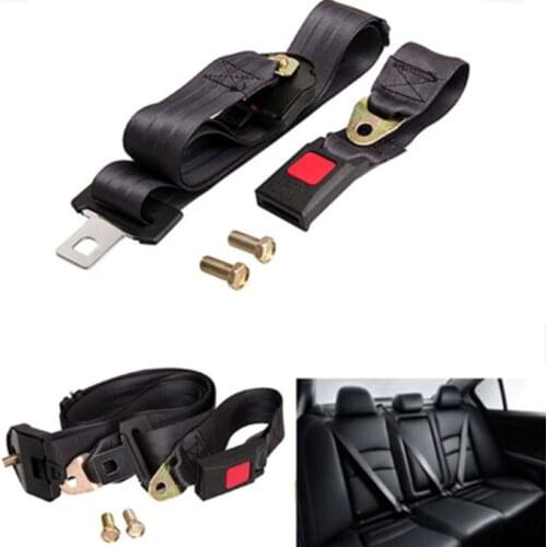 Universal 3 Point Auto Vehicle Car Seat Belt Lap Adjustable Safety Belts Black 40GF