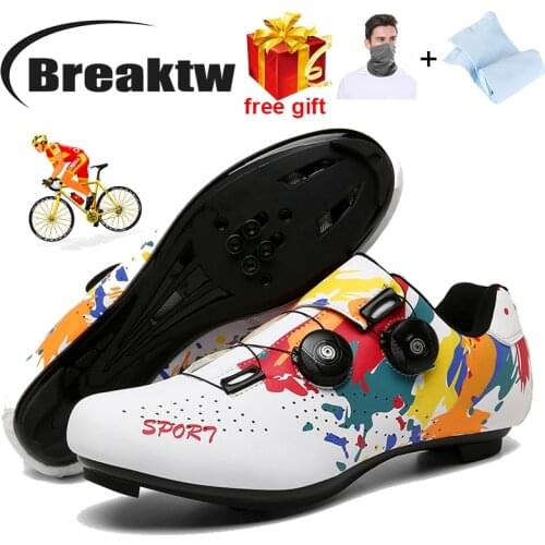 Spring MenCycling Sneakers Breathable Men Road Bike Lock Shoes Competition WomenFlat-Bottom Mountain Bike Unlocked Cycling Shoes