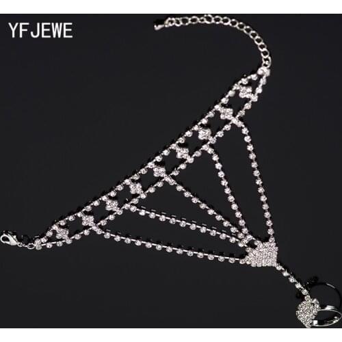 YFJEWE New Fashion Stainless Steel Round Design Full Rhinestone Crystals Bangle Bracelets For Women Charm Band Jewelry #B116