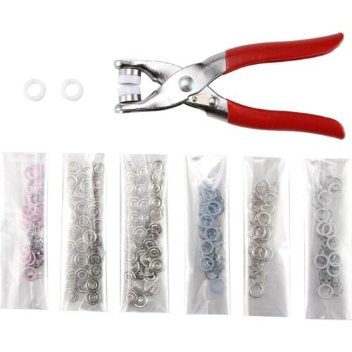 200Sets Metal Prong Snap Buttons Fasteners Press Studs Poppers Baby Romper Buckle Snap+1pc Plier Tool