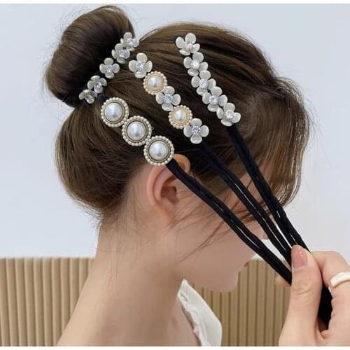 Pearl flower plate hair ball ball hair ring elegant female fashion hair ring hair rope jewelry