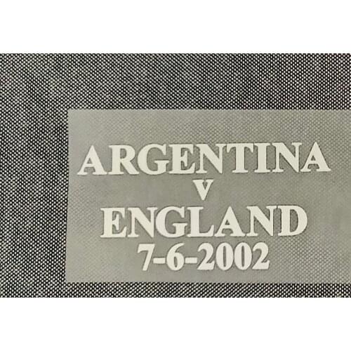 2002 England Match Details England Vs Argentina Soccer Patch Badge