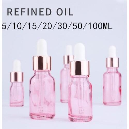 1pcs 5-100ml Purple Pink Empty Glass Dropper Bottles with Glass Eye Dropper Pipette for Essential Oils Aromatherapy Chemicals