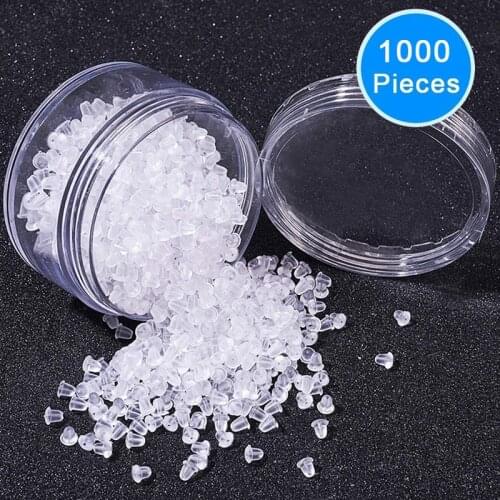 1000Pcs Soft Silicone Rubber Earring Back Stoppers for Stud Earrings DIY Earring Findings Accessories Bullet Tube Ear Plugs