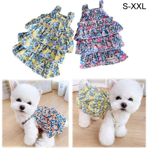 2021 Cat Dress Summer Dog Skirt Cat Puppy Doggie Costumes Pomeranian Yorkshire Terrier Clothes Poodle Bichon Schnauzer Clothing