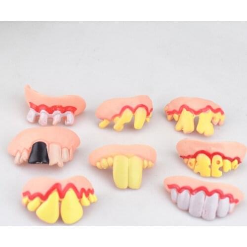 4Pcs Practical Jokes Interesting Prank Horror Fun Shocker Novelty Gadgets Funny Denture Teeth Halloween Decoration Props Toys