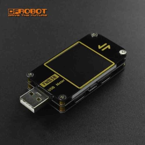 DFRobot USB Cable and Charger Tester with 1.44" Color Screen USB-A Micro-USB Type-C for voltage current power capacity monitor