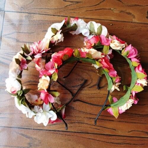 Designer brand christmas headband with artificial red flower 0.5mm width frame headbands accessories kid women hair bands party