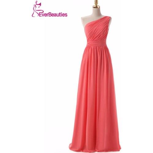 Bridesmaid Dresses Long 2020 One Shoulder Chiffon Simple Design Cheap Dresses Vestido Para Madrinha Wedding Party Dress
