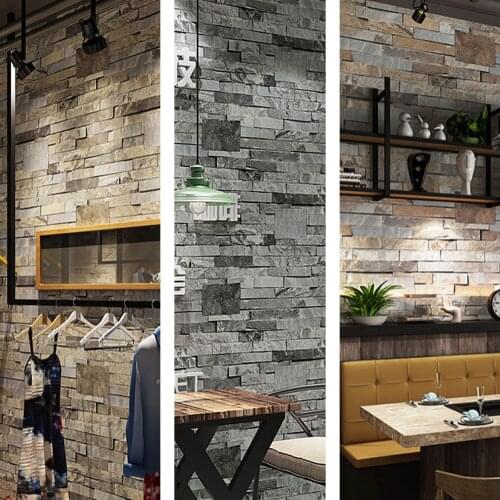 Home Decor Retro Wallpaper 3D Imitation Brick Pattern Furniture Decorative Film Wall Stickers for Home Bedroom Living Room Dorm