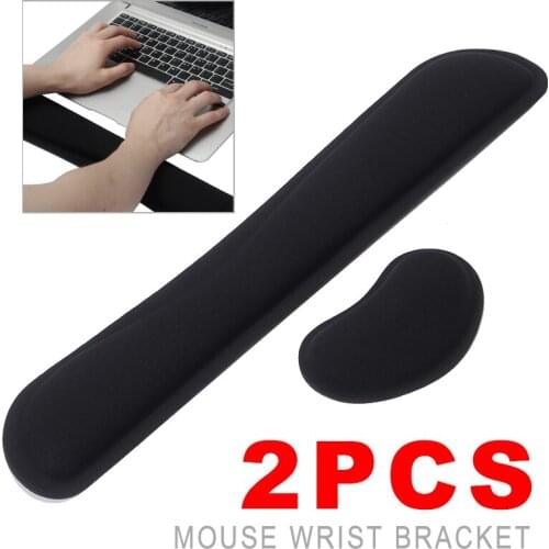 Wrist Rest Mouse Pad Memory Foam Fibre Ergonomic Memory Foam Set Comfort Mouse Pad Compatible For Office Computer Laptop