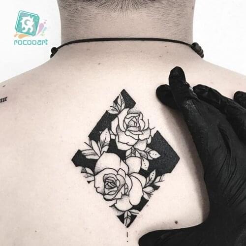 Hot sale Small Black Temporary Tattoo Designs With Flower Angle Girl Tattoo Design Waterproof Fake Back Neck Arm Tattoo