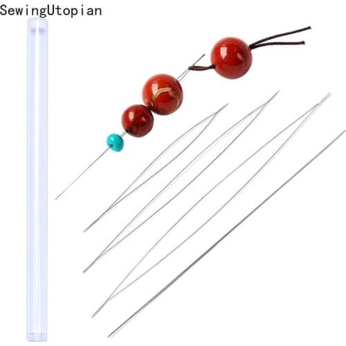 Beading Needles Big Eye Curved Beading Needles and Pearls Threading String Cord Easy Jewelry 5.8cm-12.8cm Making Tools