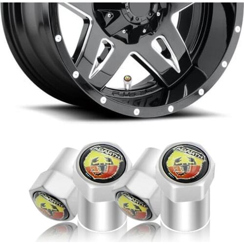 4pcs Wheel Tire Valve Caps Wheel Tire Parts Valve Stem Caps Cover for Fiat Punto Abarth 500 Stilo Ducato Palio Badge Car Styling