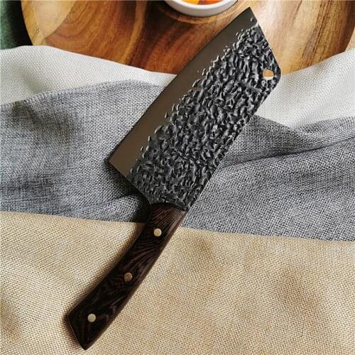 Meat Cleaver knife Kitchen Chef Knife Stainless Steel Sharp Slicing Knife Meat Chopping Knife Wood Handle Butcher Knife
