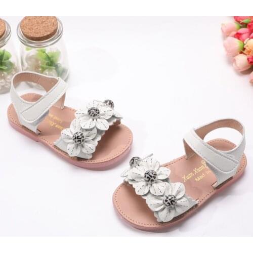 Summer Little Girls Princess Shoes Flower White Sandals For Toddler Infant Kids Beach Sandals New Baby 1 2 3 4 5 6 Years Old