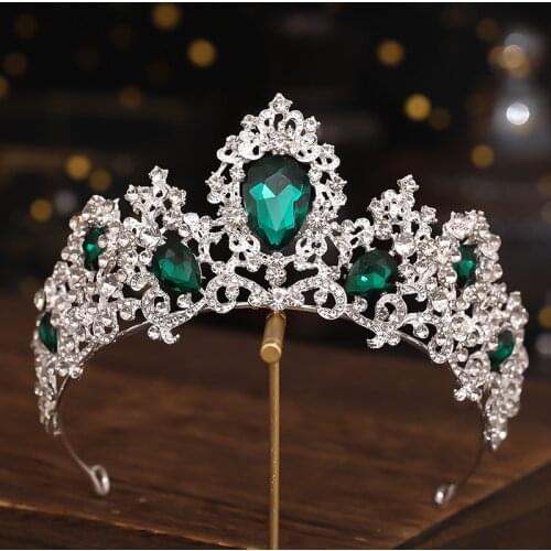 Trendy Silver Color Tiaras Crown Crystal Rhinestone Crown Wedding Hair Accessories Queen King Diadems Tiara Women Headpiece Gift