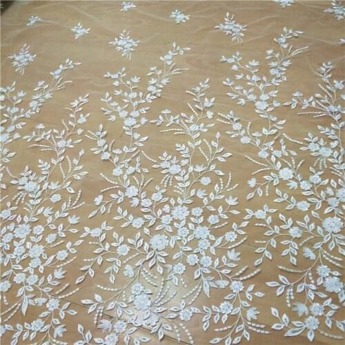New Lace High-grade Embroidered Sequins Lace Fabric Wedding Dress DIY Accessories African Fabric