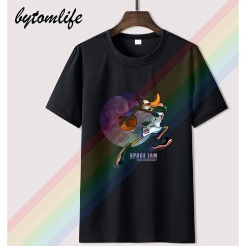 2020 new Space Jam Duffy duck playing basketball cartoon animation movie funny T-shirt 100% cotton short-sleeved T-shirt