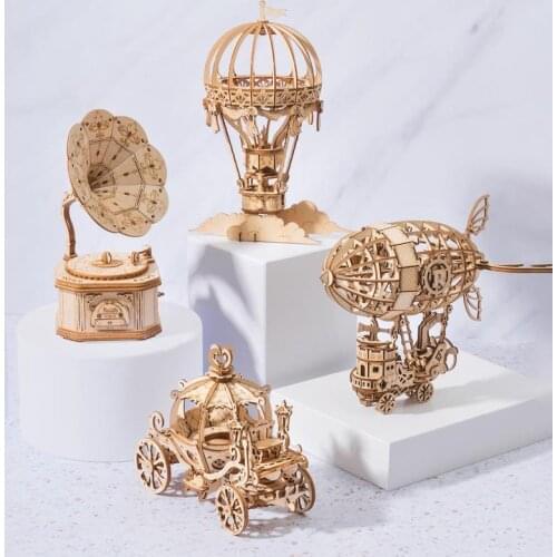 New DIY Wood Craft Kits 3D Wooden Puzzle Toy Assembly Jigsaw Puzzle Childrens Wooden Puzzle Insert Model Set Jigsaw Decoration