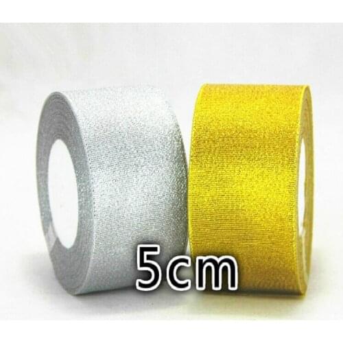 New 2"(50mm) 22 meters Gold Silver Onions Belt Ribbon For Gift Packaging Wedding party supplies Ribbon Christmas Decoration Belt