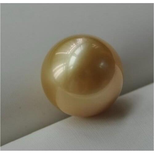 Huge round AAA 12mm south sea gold loose pearl half drilled