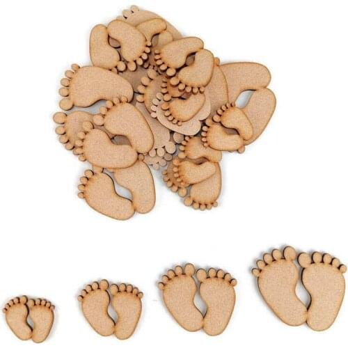 Baby Feet Pair MDF Craft Shapes Wooden Newborn birth Decoration Embellishment
