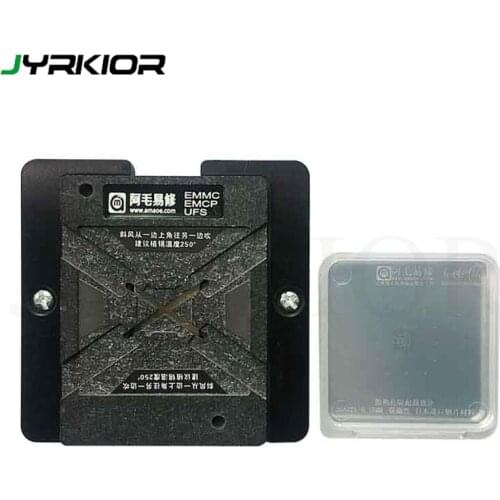 Full Set EMMC EMCP UFS BGA 153/162 BGA169 BGA186 BGA221 BGA254 Reballing Stencil Plant Tin Steel Net With Fixd Plate And Holder