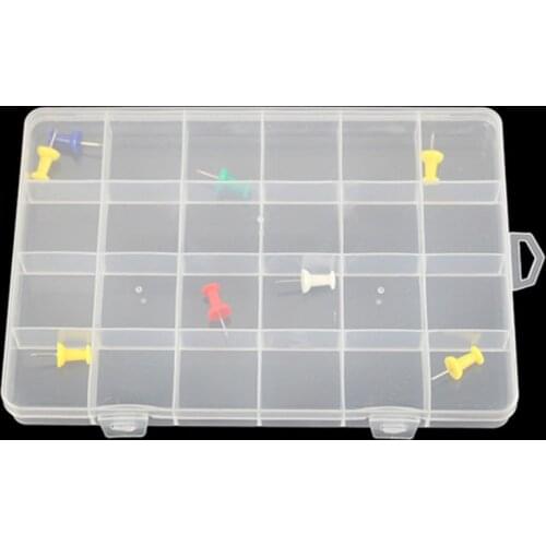 24 Slots Adjustable Jewelry Necklace Transparent Storage Box Case Holder Craft Organizer Beads Jewelry Container
