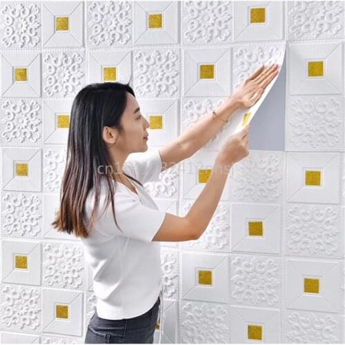 Self-adhesive Roof Wall Sticker 3d Stereo Ceiling Wallpaper Foam Sticker Panel Living Room Home House Decor Bedroom Tv Kid