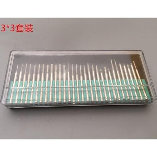 FREE SHIPPING, 30 DIAMOND BURS SET 1/8 INCH SHANK MEDIUM GRIT LAPIDARY burs,diamond bits, jewelry ROTARY BITS ,DREMEL tool kit