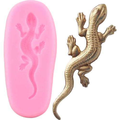 Lizard Gecko Salamander Silicone Molds DIY Party Chocolate Cupcake Topper Fondant Cake Decorating Tools Candy Resin Clay Moulds