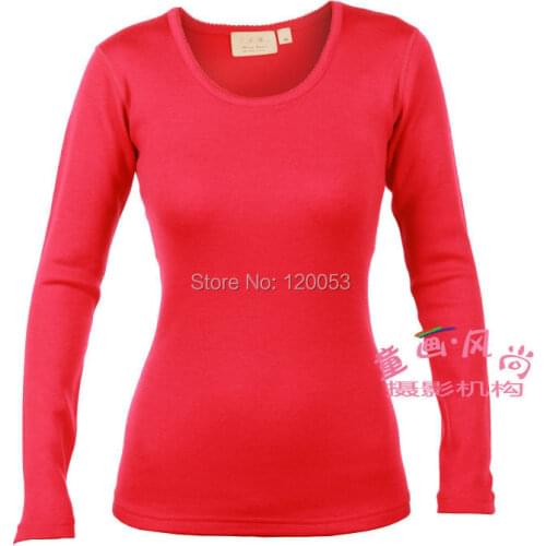 Heavy 400GSM Interlock Material Womens 100% Australia Merino Wool Underwear Top, Womens Merino Wool Baselayer