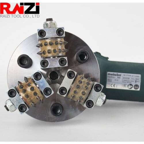 Raizi 5 inch/125 mm Bush Hammer Wheel Coating Removal for Stone Concrete Terrazzo Litchi Surface Epoxy Coating Hammer Plate