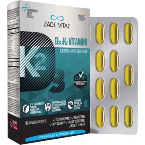 Vitamin D3 + k2 30 Capsules COLDS IMMUNE SYSTEM Skin Health food SUPPLEMENTS Antioxidant Reduces Intensity collagen