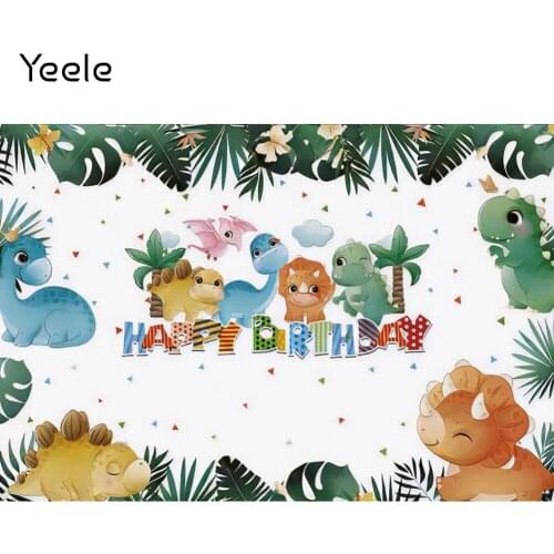 Yeele Cartoon Jungle Dinosaur Baby Birthday Party Photography Backdrop Photographic Decoration Backgrounds For Photo Studio