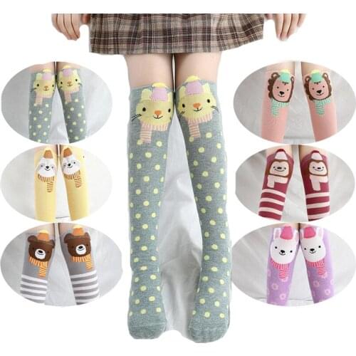 Girls Baby long Socks fox/cat/panda head design Knee High booties Socks Princess Socks toddler girls party wedding clothing Xmas